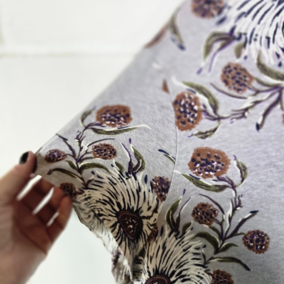 Madewell Lo-fi Shrunken Painted Blooms Floral Light Purple Tee - Picture 7 of 8